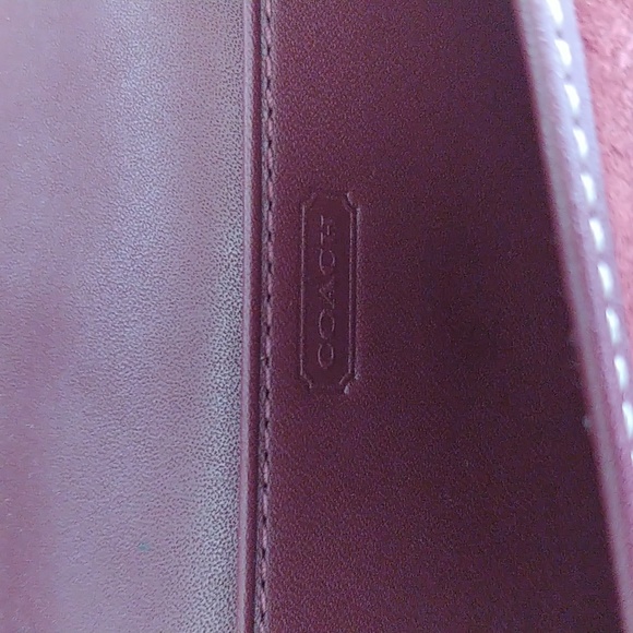 Coach Burgundy Suede Eyeglass Holder, Wallet - Picture 3 of 4